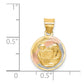 with and Rhodium Diamond-cut Baptism Round Pendant - WBC