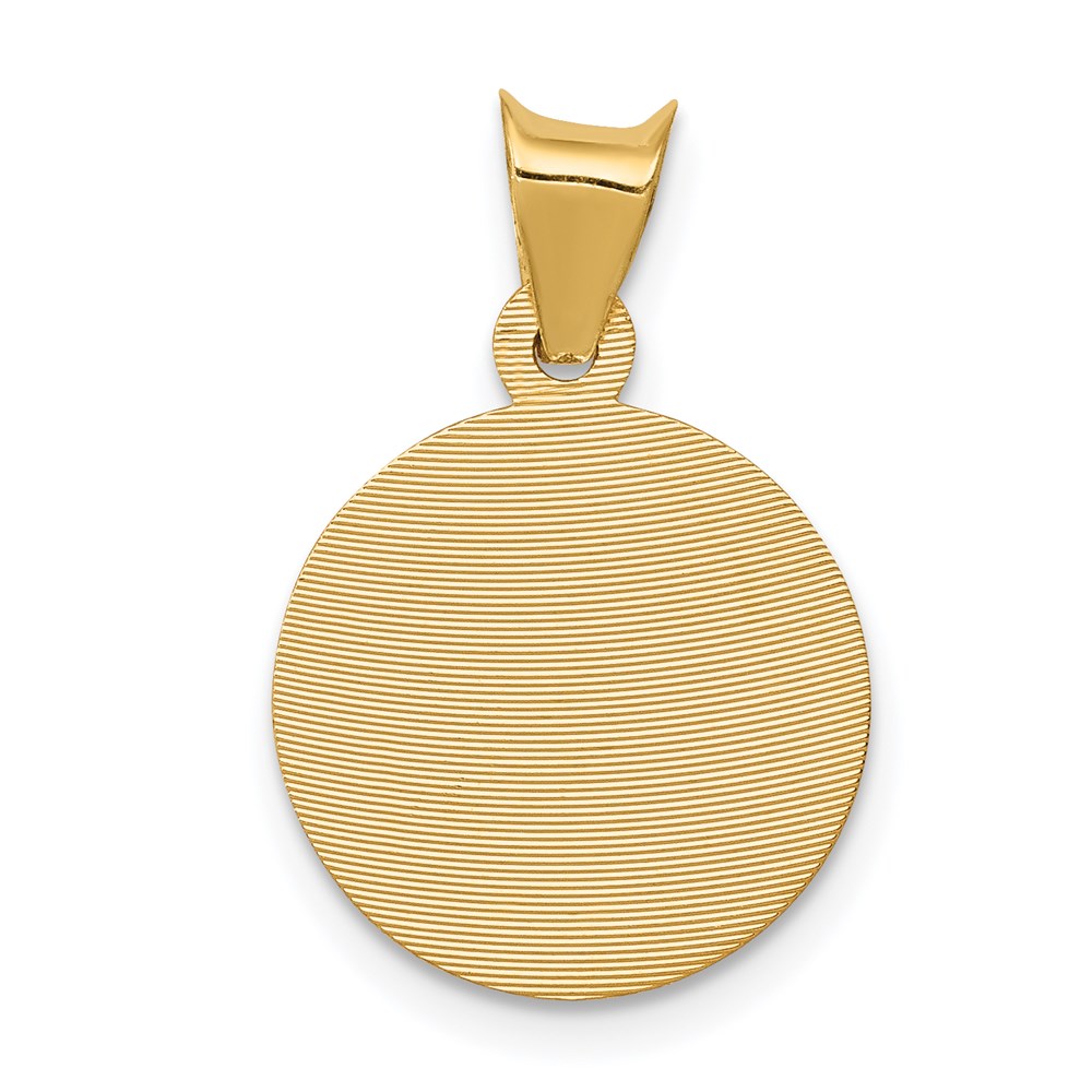 Polished and Diamond-cut Baptism Round Pendant - WBC