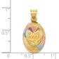 with and Rhodium Diamond-cut Baptism Oval Pendant - WBC