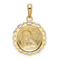 Polished Angel On Round Scallop Frame Pendant - WBC