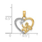 and Rhodium Angel in Heart with Star Pendant - WBC