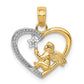 and Rhodium Angel in Heart with Star Pendant - WBC