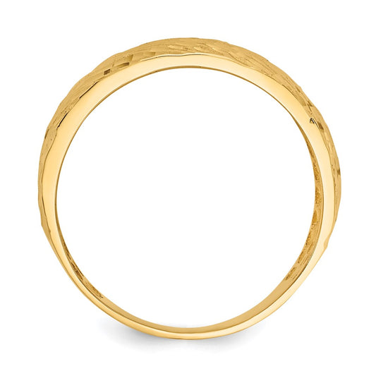 Polished and Textured Diamond-cut Dome Ring - WBC