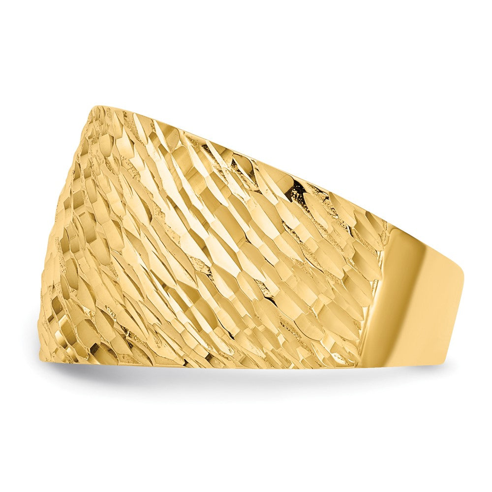Polished and Textured Diamond-cut Dome Ring - WBC