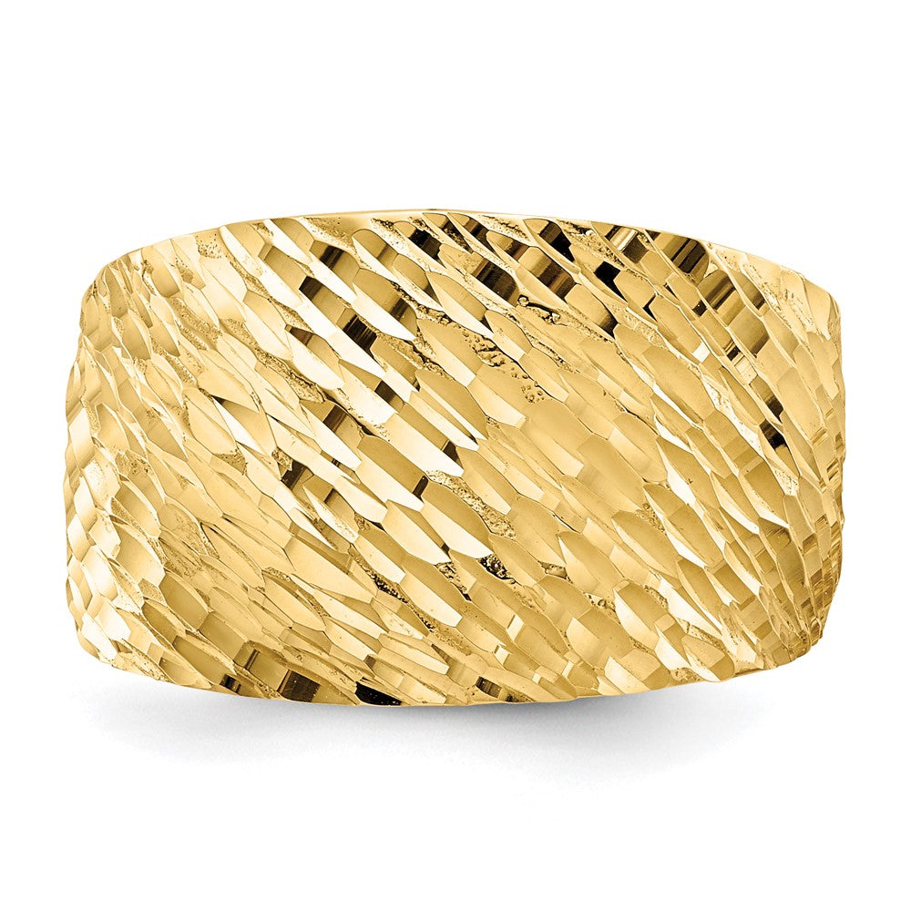 Polished and Textured Diamond-cut Dome Ring - WBC