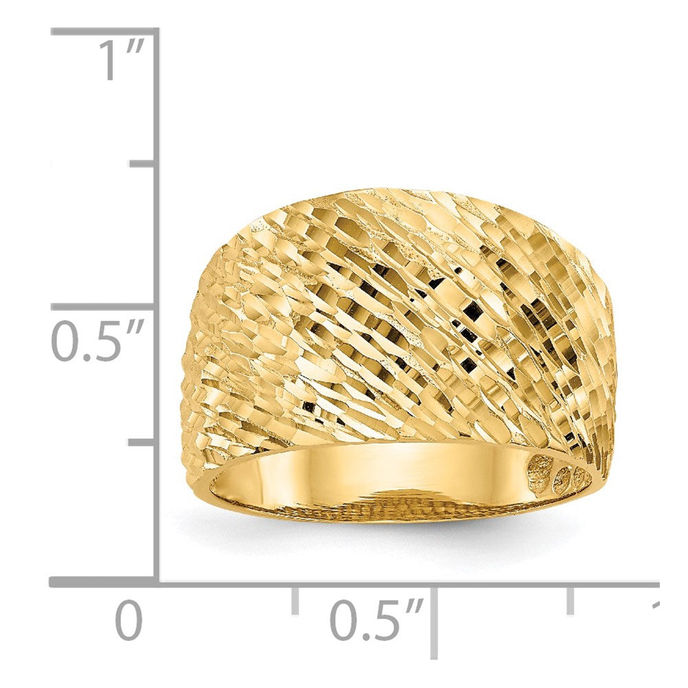 Polished and Textured Diamond-cut Dome Ring - WBC