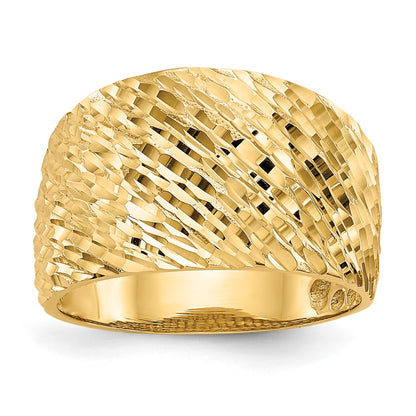 Polished and Textured Diamond-cut Dome Ring - WBC