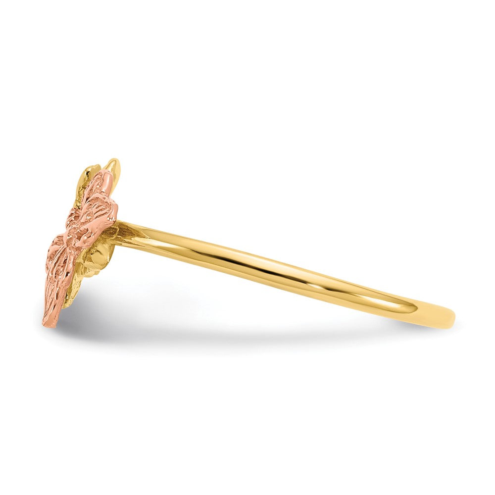 Two-Tone Polished Two Butterflies Ring - WBC