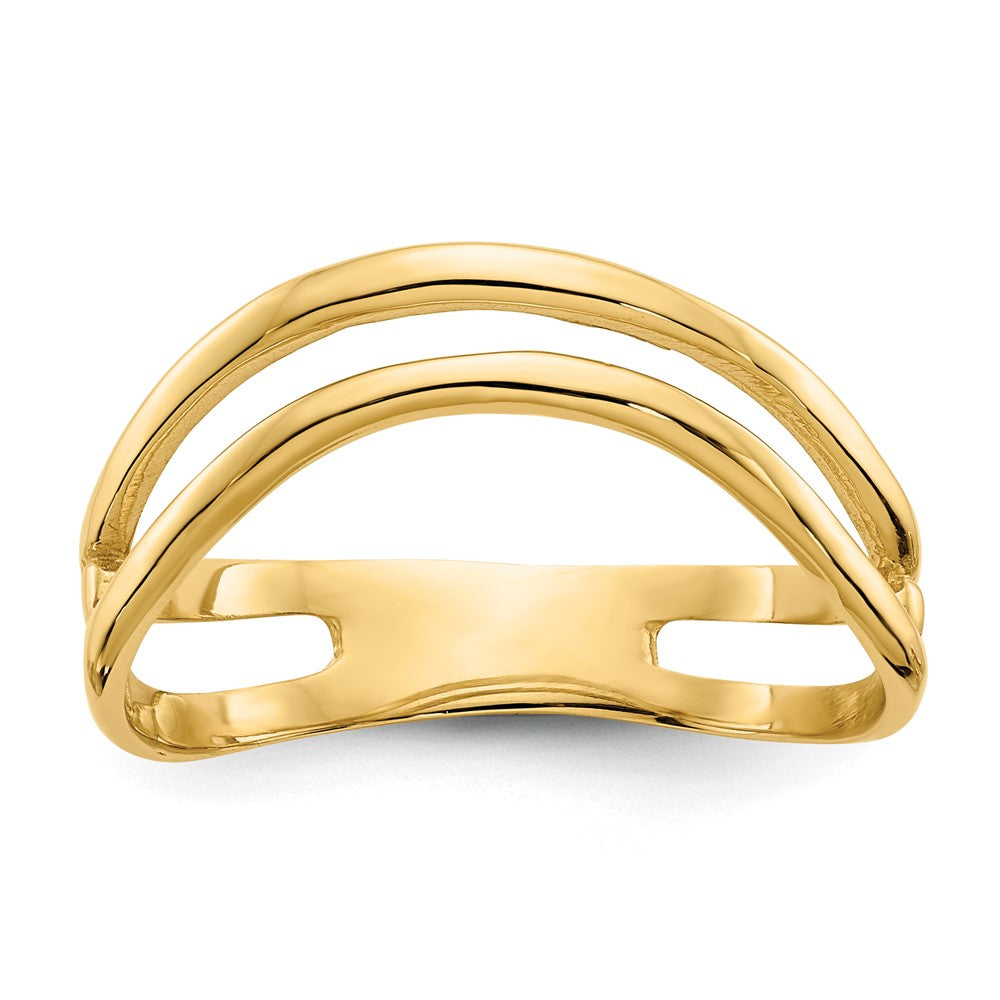 Polished Double Wave Fashion Thumb Ring - WBC