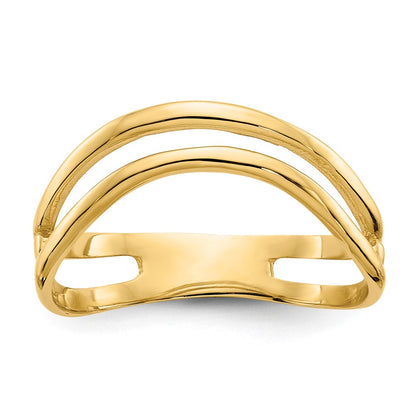 Polished Double Wave Fashion Thumb Ring - WBC