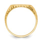 Polished Open Back Baby Rectangular with Stripes Signet Ring - WBC
