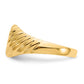 Polished Open Back Baby Rectangular with Stripes Signet Ring - WBC