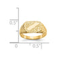Polished Open Back Baby Rectangular with Stripes Signet Ring - WBC
