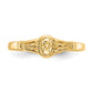 Polished Oval Flower Baby / Childs Ring - WBC