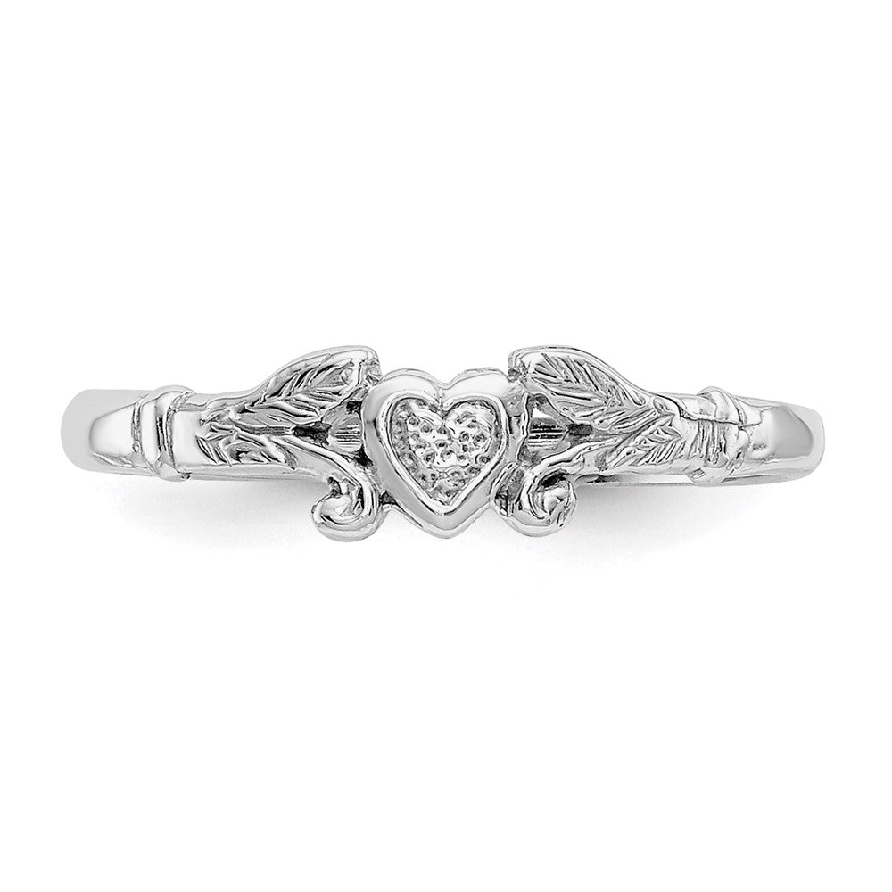 Textured Mini Heart Baby / Childs Ring - WBC