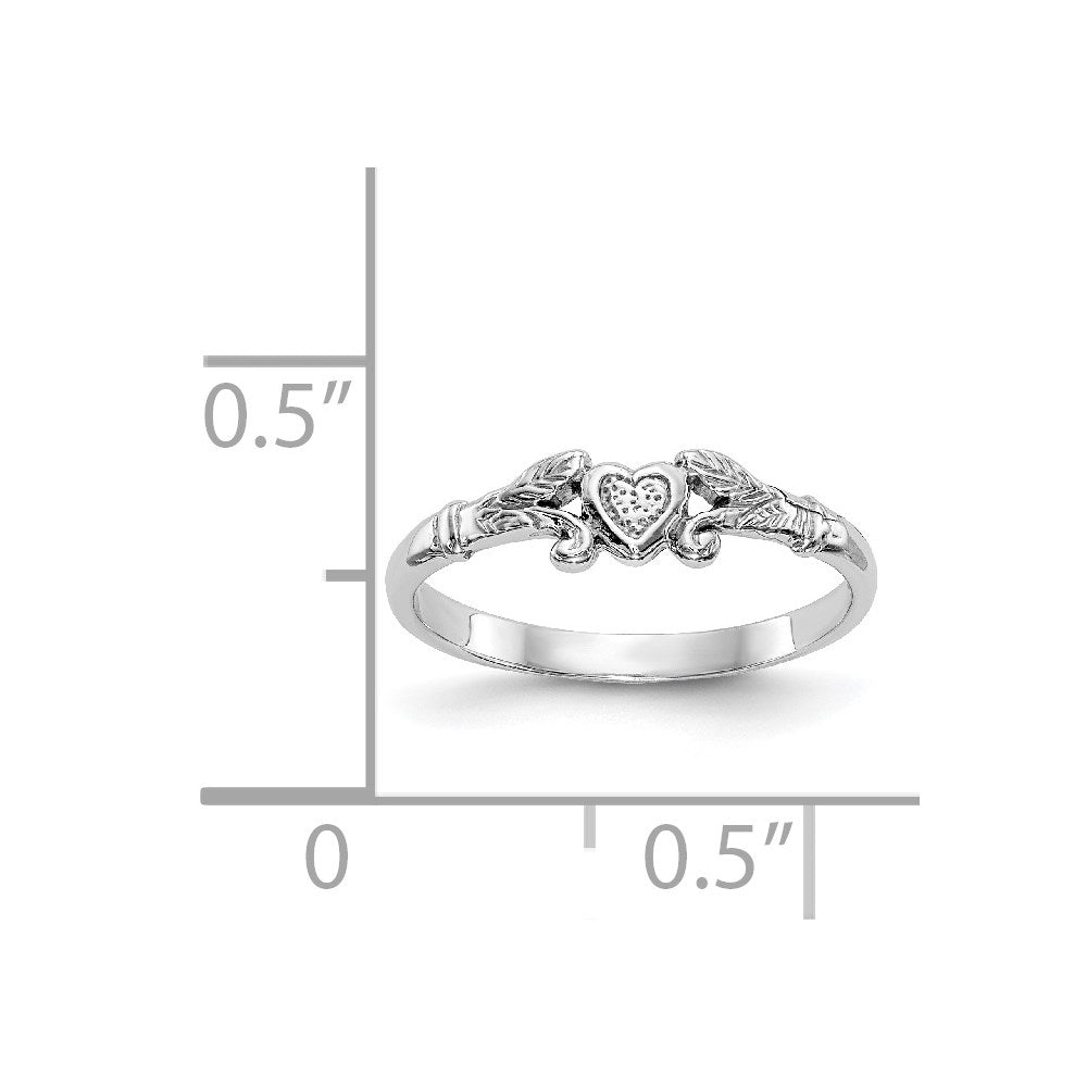 Textured Mini Heart Baby / Childs Ring - WBC