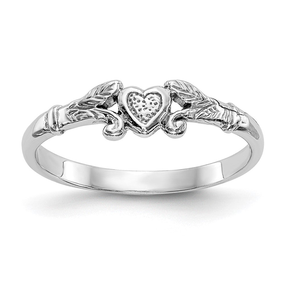 Textured Mini Heart Baby / Childs Ring - WBC