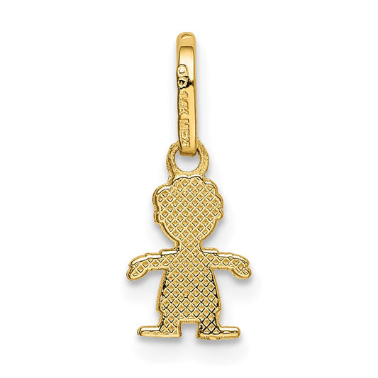 14K Gold Polished Little Boy Pendant, 7mm