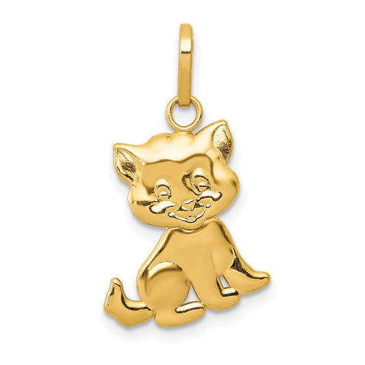 Polished Moveable Cat Pendant - WBC