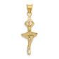 and Rhodium Polished Dancer with Moveable Skirt and Legs Pendant - WBC