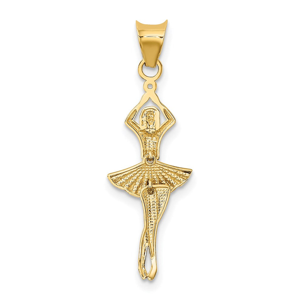 and Rhodium Polished Dancer with Moveable Skirt and Legs Pendant - WBC