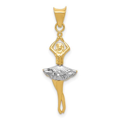 and Rhodium Polished Dancer with Moveable Skirt and Legs Pendant - WBC