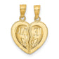 Two-piece Break-Apart Diamond-cut TE AMO Heart Pendants - WBC