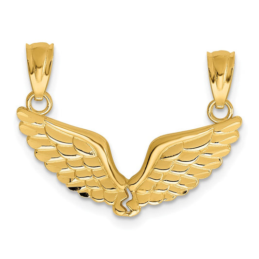 Polished 2-Piece Break Apart Angel Wings Pendants - WBC