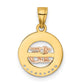 Two-tone with Rhodium CZ 15 in Circle Pendant - WBC