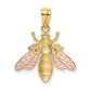 Two-tone with Rhodium Polished Bee Pendant - WBC