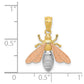 Two-tone with Rhodium Polished Bee Pendant - WBC