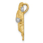and Rhodium Satin Diamond-cut Boxing Bear Chain Slide - WBC