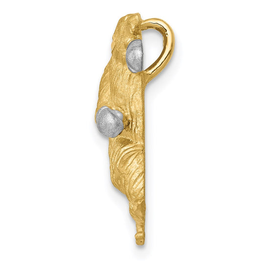 and Rhodium Satin Diamond-cut Boxing Bear Chain Slide - WBC