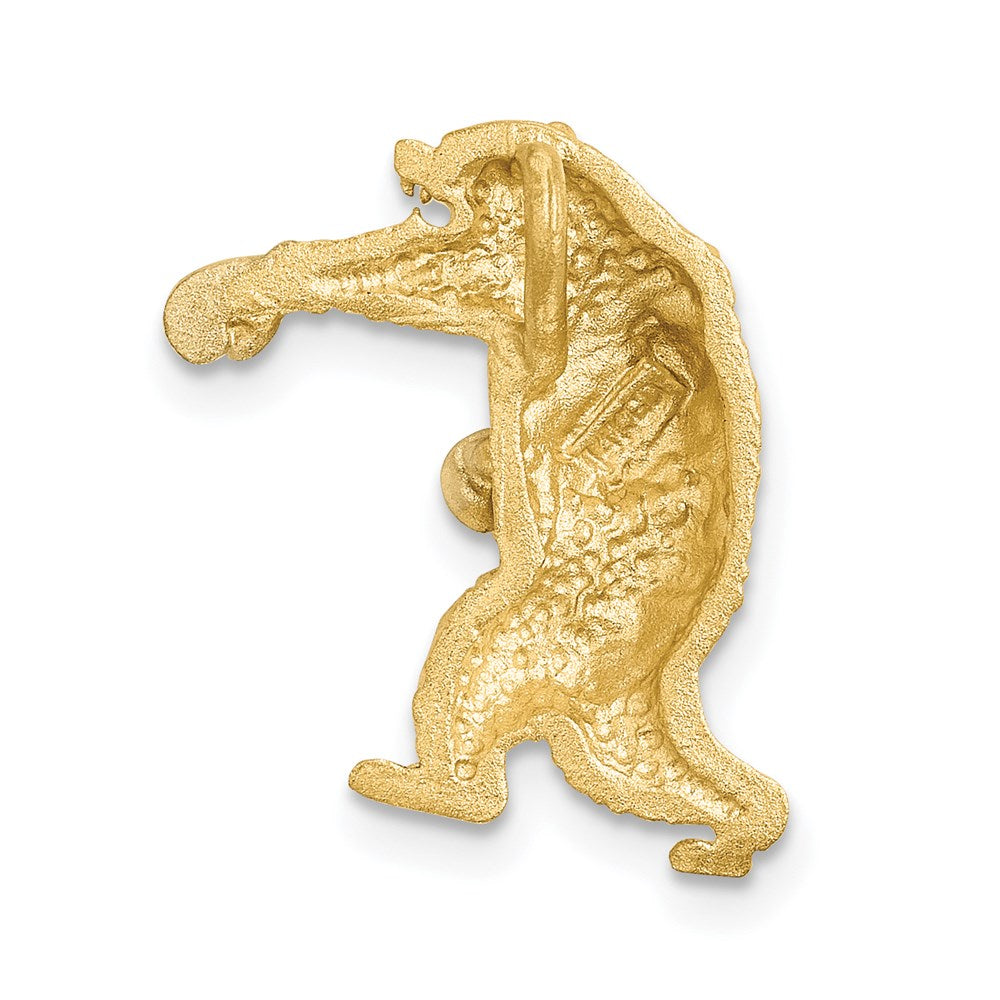and Rhodium Satin Diamond-cut Boxing Bear Chain Slide - WBC