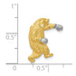 and Rhodium Satin Diamond-cut Boxing Bear Chain Slide - WBC