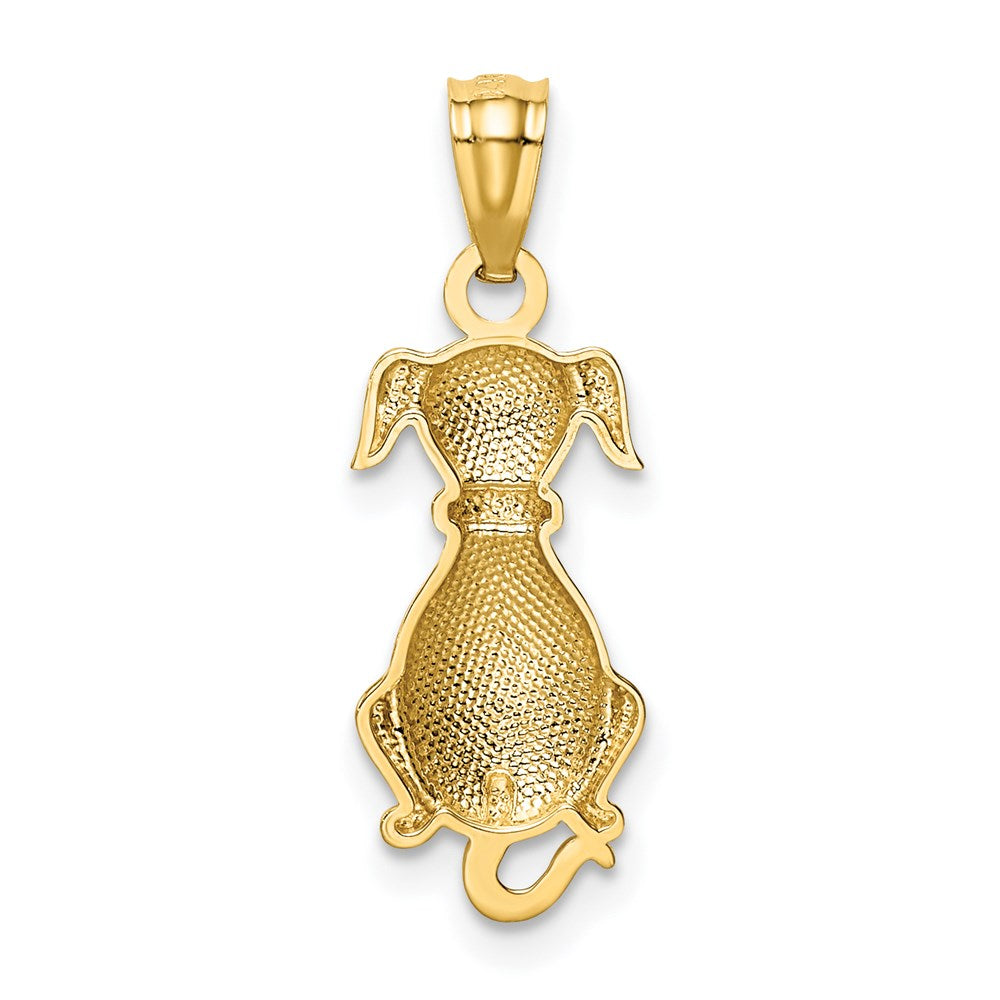 Polished Sitting Dog Back Pendant - WBC