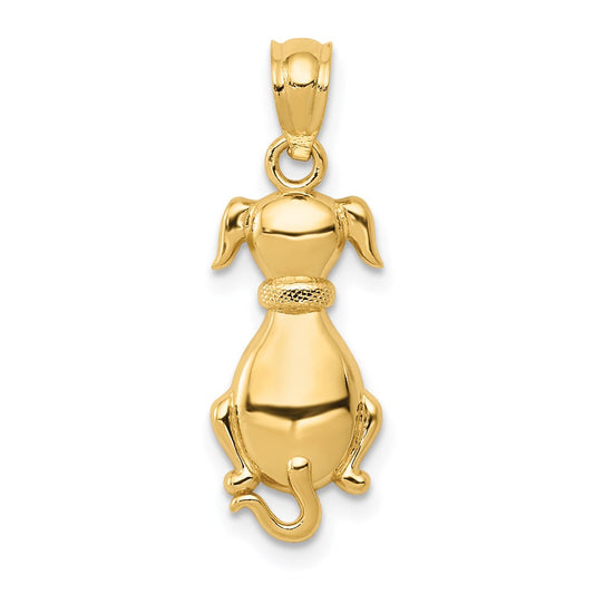Polished Sitting Dog Back Pendant - WBC
