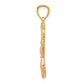 Two-tone Polished Diamond-cut Big and Little Sitting Cats Pendant - WBC