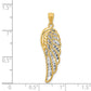 and Rhodium Polished Two-Level Angel Wing Pendant - WBC