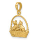3-D Cats Inside Of Basket Charm - WBC