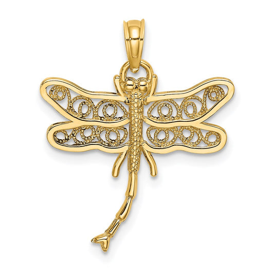 Dragonfly with Beaded Filigree Wings Charm - WBC