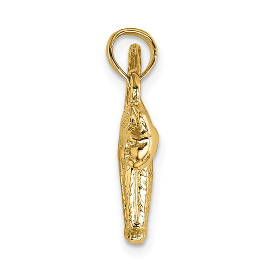 3-D Textured Arch Back and Raised Tail Cat Charm - WBC