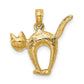 3-D Textured Arch Back and Raised Tail Cat Charm - WBC