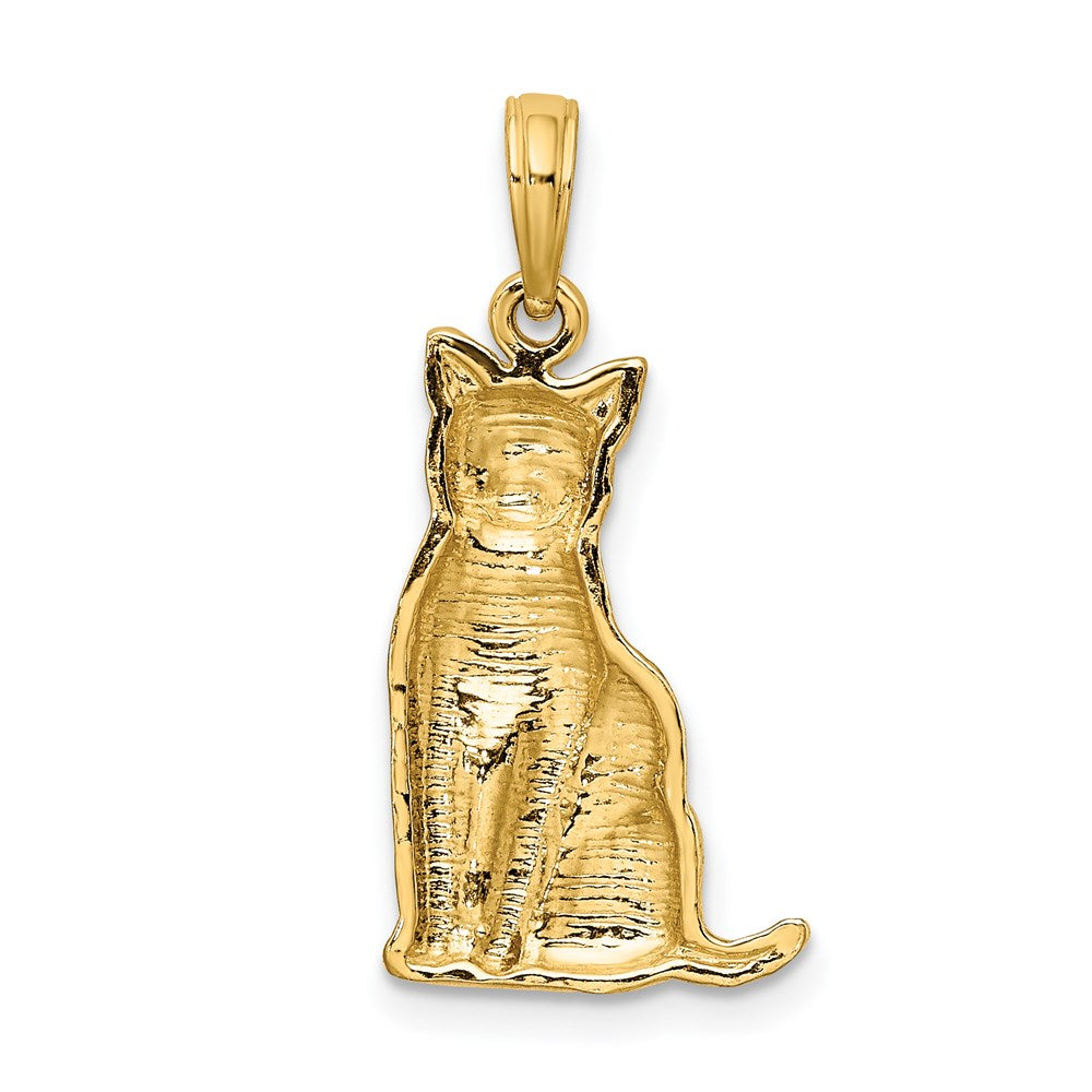 Textured Sitting Cat Charm - WBC