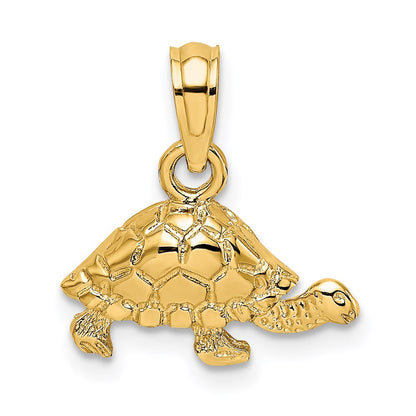 Polished and Textured Mini Turtle Charm - WBC