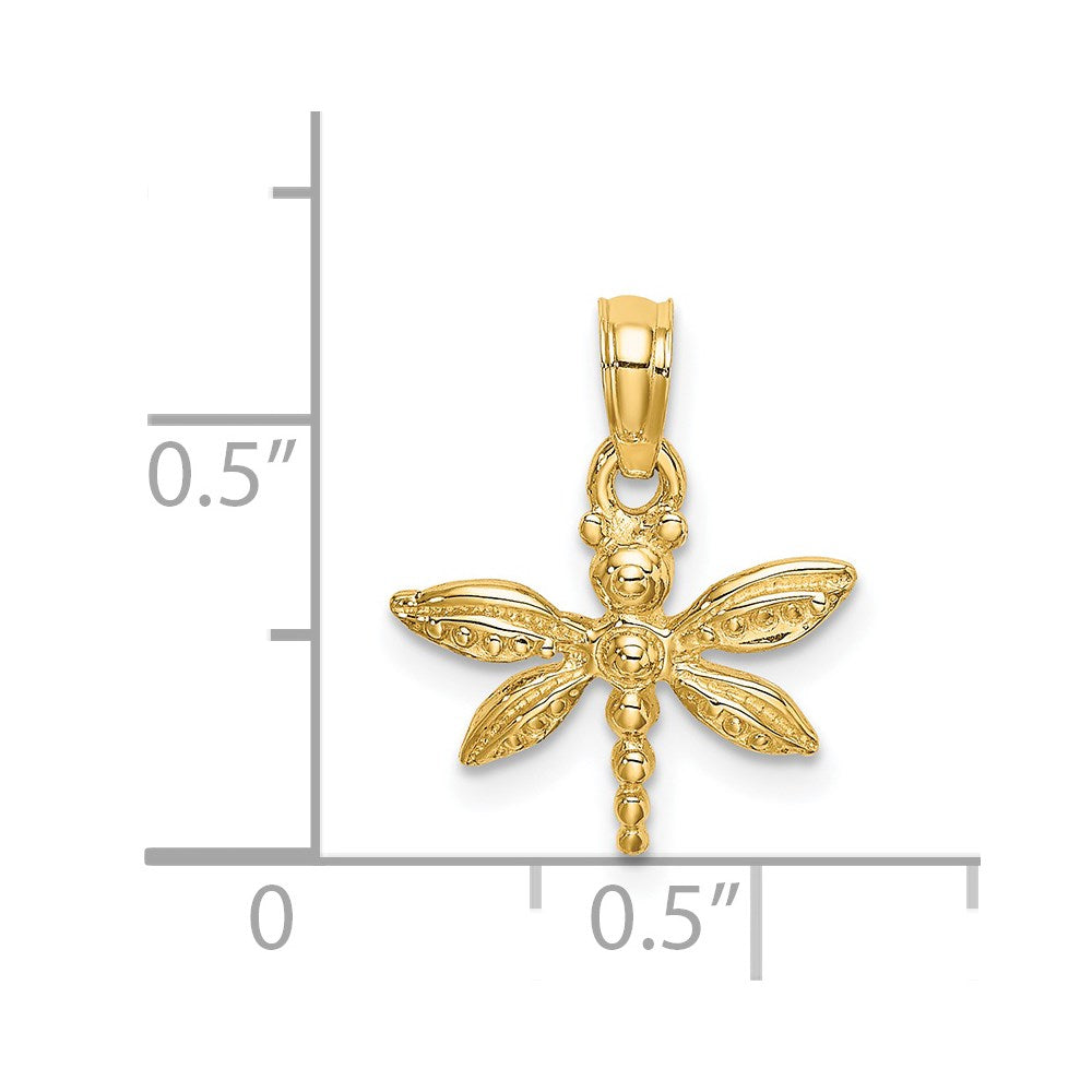 2-D Mini Dragonfly with Solid Wings Charm - WBC