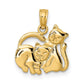 3-D Polished Two Kittens Charm - WBC