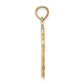 3-D Polished Sitting Cat with Bow Charm - WBC
