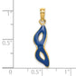 3-D and Beveled W/Blue Enamel Masquerade Mask Pendant - WBC
