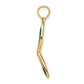 3-D and Beveled W/Green Enamel Masquerade Mask Pendant - WBC